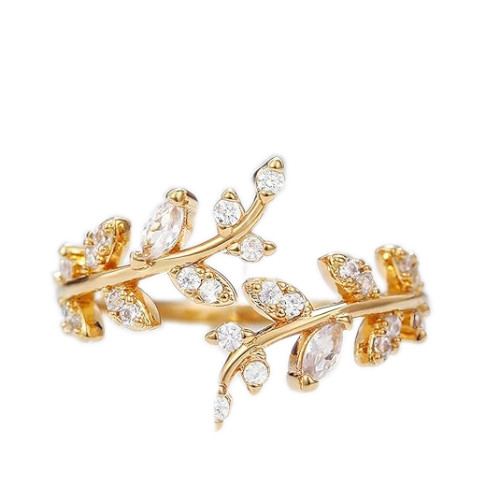 Branch Leaves Band Stack Ring