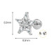 New star titanium piercing earrings with 5A cubic zirconia for girls and women