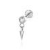 New cone drop titanium piercing earrings with 5A cubic zirconia for girls and women